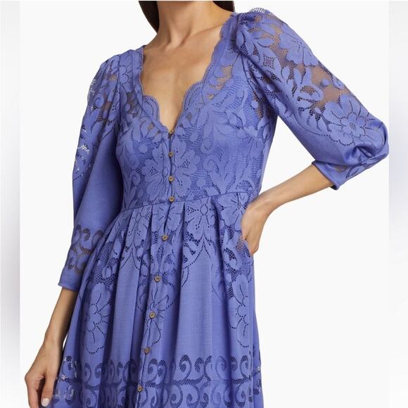 Free People Shadow Dance Midi Dress in Persian Jewel XS - Picture 2 of 12